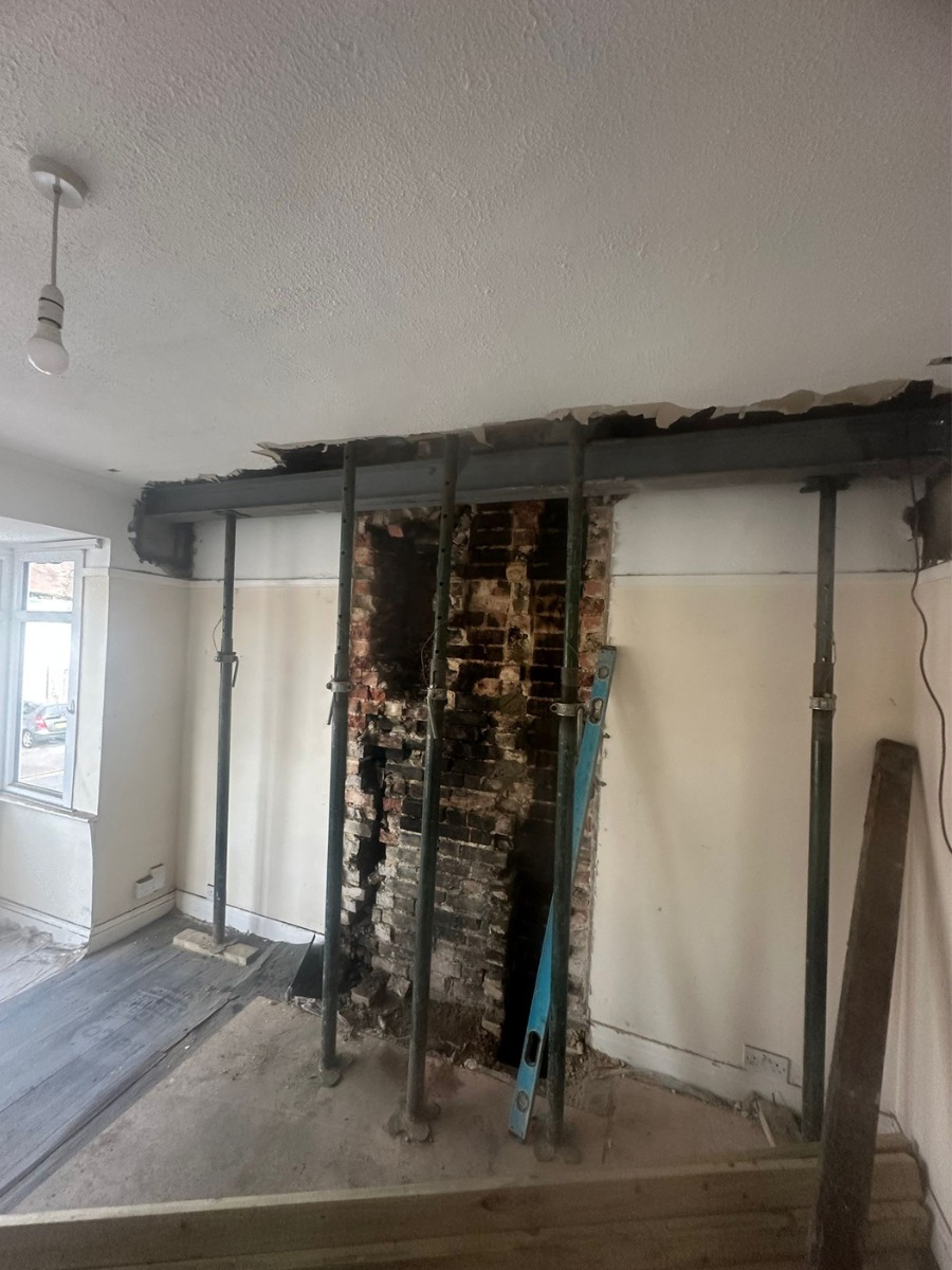 Structural support and steel beam installation